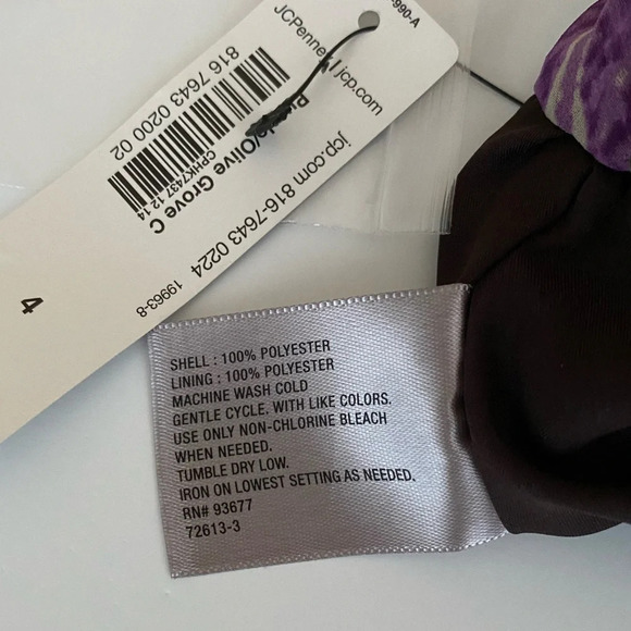 WORTHINGTON Women's Size 4 Purple & Olive Green Pocketed Flattering Fit Skirt - Picture 8 of 9